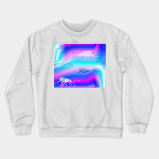 Neon Calosoma Beetles Freehand Drawing Crewneck Sweatshirt